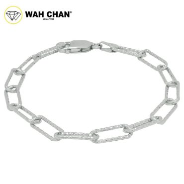 WAH CHAN S925 ITALIAN Silver Bracelet - Paper Clip N2B00017