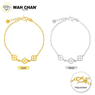 WAH CHAN S925 ITALIAN Silver Bracelet - Clover NSBCO1008