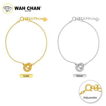 WAH CHAN S925 ITALIAN Silver Bracelet - Duo Ring NSBCO1006