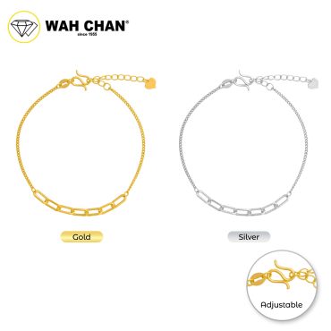 WAH CHAN S925 ITALIAN Silver Bracelet - Paper Clip NSBCO1010
