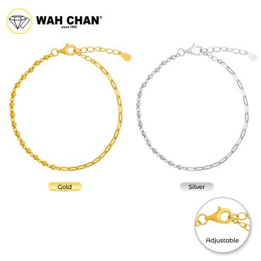 WAH CHAN S925 ITALIAN Silver Bracelet - Beads Chaining NSBCO1016