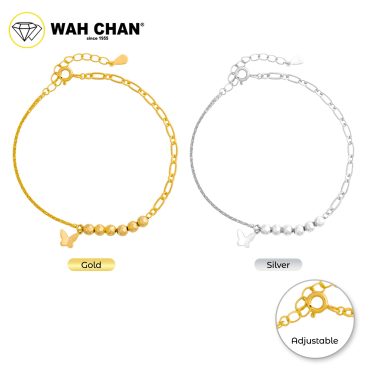 WAH CHAN S925 ITALIAN Silver Bracelet - Solid Butterfly NSBCO1014