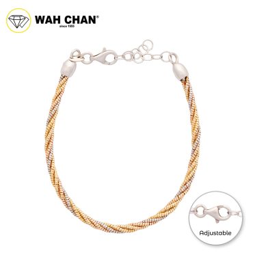 WAH CHAN S925 ITALIAN Silver Bracelet - Trio Color NSBCM014-3CR
