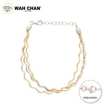 WAH CHAN S925 ITALIAN Silver Bracelet - Curly Rope NSBCM012-RHG