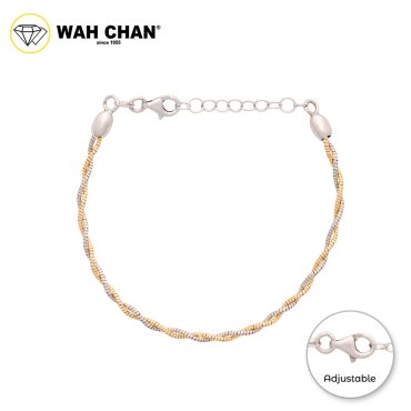 WAH CHAN S925 ITALIAN Silver Bracelet - Duo Color NSBCM010-RHG