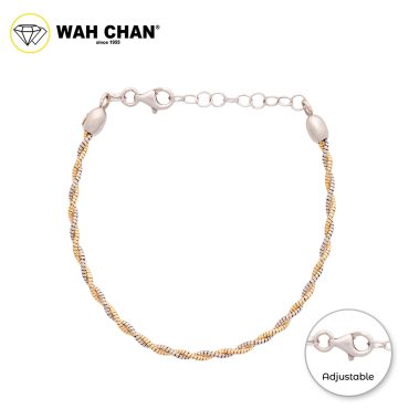 WAH CHAN S925 ITALIAN Silver Bracelet - Duo Twisted NSBCM009-RHG