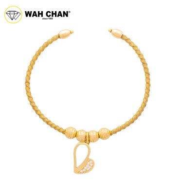 WAH CHAN S925 ITALIAN Silver Bracelet - Uniform Heart NSBCM008-G