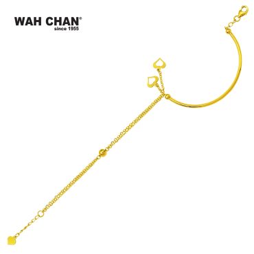 WAH CHAN 916 Gold Bracelet OSB1152A Rantai Tangan Semi Bangle