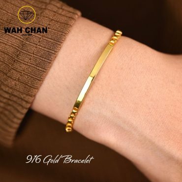 WAH CHAN 916 Gold Bracelet - Semi Bangle | Gelang Emas 916 Semi Bangle BOLD OSB1161A