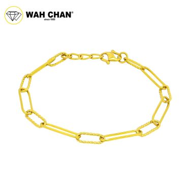 WAH CHAN 916 Gold Bracelet - Tangled Paper Clip OSB1200