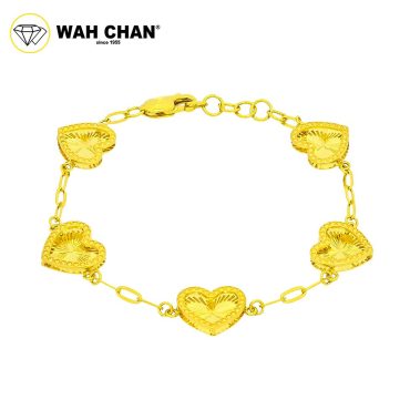 WAH CHAN 916 Gold Bracelet - Berjuntai Love OSB1203