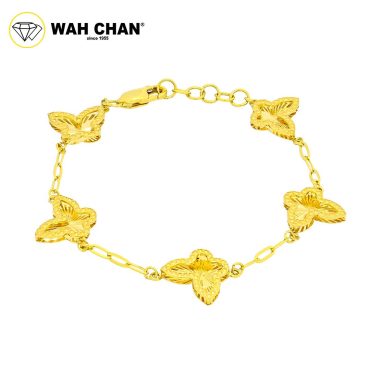 BUTTERFLY COLLECTION - WAH CHAN 916 Gold Bracelet - Butterfly Berjuntai OSB1204