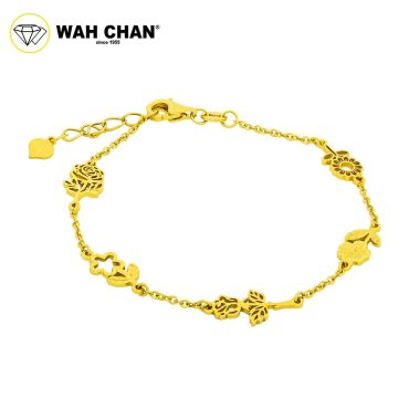 WAH CHAN 916 Gold Bracelet - Flowers OSB1206