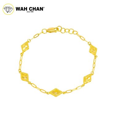 WAH CHAN 916 Gold Bracelet - Diamond Shape OSB1207