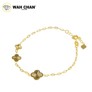 WAH CHAN 916 Gold Bracelet - Trio-clover OSB1230