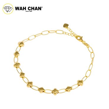 WAH CHAN 916 Gold Bracelet - Diamond Clover OSB1231