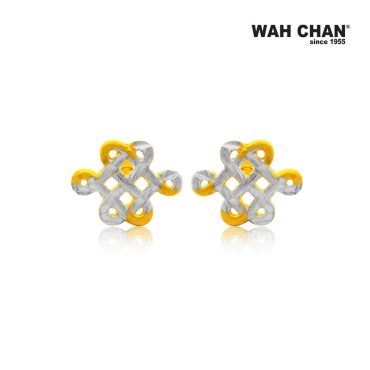 WAH CHAN 916 Gold Earrings with White Gold Plating (OSE1016)