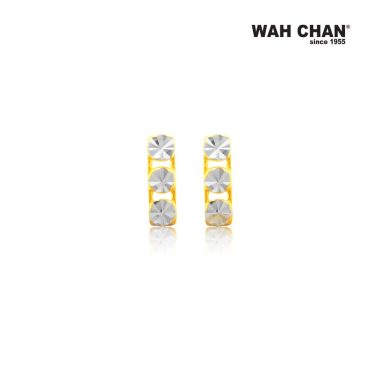 WAH CHAN 916 Gold Earrings with White Gold Plating (OSE1020)