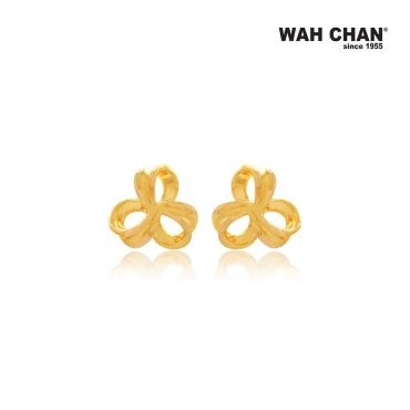 WAH CHAN 916 Screw Back Gold Earrings - Flower (OSE1027)