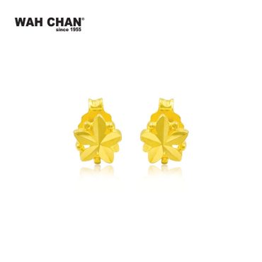 WAH CHAN 916 Gold Screw Back Earrings - Flower (OSE1102)
