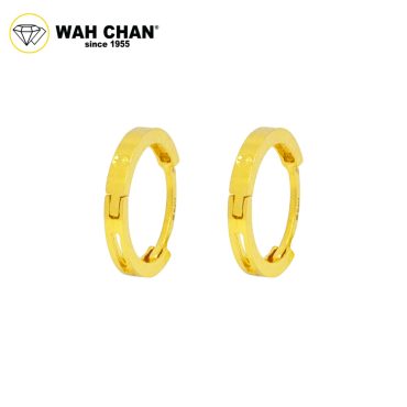 WAH CHAN 916 Gold Hoop Earrings - Small Round Shape OSE1139