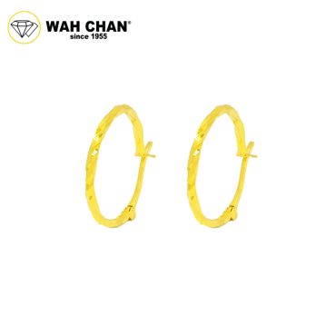 WAH CHAN 916 Gold Earrings - Twisted Design OSE1142