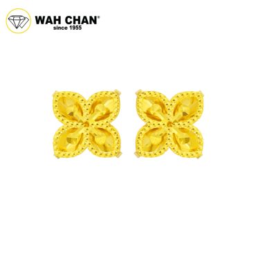 WAH CHAN 916 Gold Earrings - Hollow Clover OSE1146