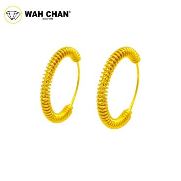 WAH CHAN 916 Gold Earrings - Coil Sphere OSE1156