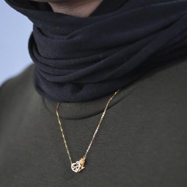 WAH CHAN 916 Gold Necklace - '520' In Heart OSC1044