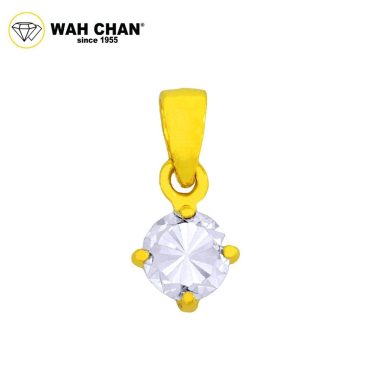 WAH CHAN 916 Gold Pendant with White Gold Plating OSP1331-1