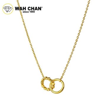 WAH CHAN 916 Gold Necklace - Interlocking Ring OSC1048