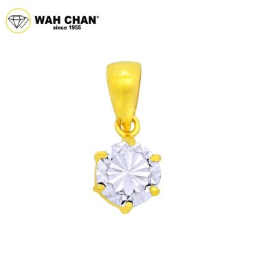 WAH CHAN 916 Gold Pendant with White Gold Plating OSP1331-2