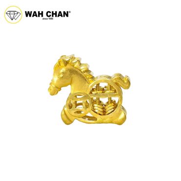 WAH CHAN 916 Gold Pendant/Charm - Abacus Horse OSP1333