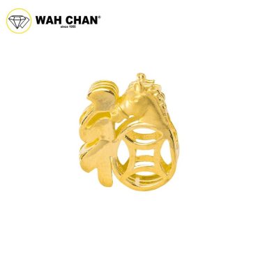 WAH CHAN 916 Gold Pendant/Charm - "Fu" Horse OSP1334