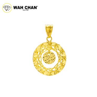 WAH CHAN 916 Gold Pendant/Charm - Circular Drop OSP1337