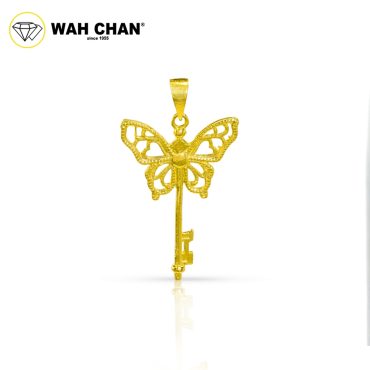 WAH CHAN 916 Gold Charm/ Pendant - Butterfly Key OSP1345