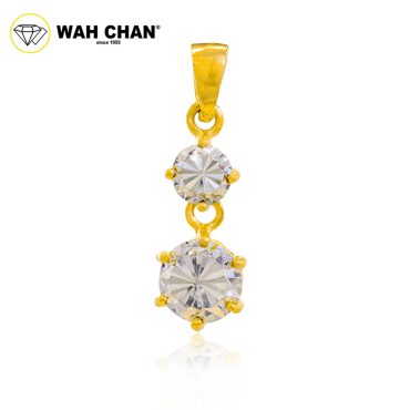 WAH CHAN 916 Gold Pendant with White Gold Plating - OSP1347