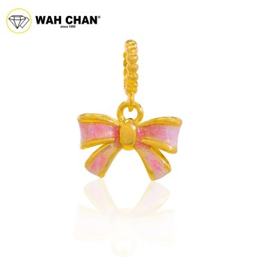 WAH CHAN 916 Gold Pendant - Pink Ribbon OSP1351