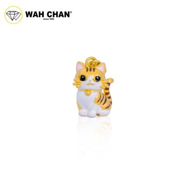 WAH CHAN 916 Gold Pendant - Fortune Cat OSP1353