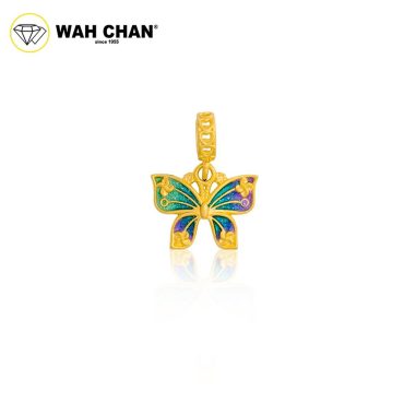 WAH CHAN 916 Gold Pendant - Rainbow Butterfly OSP1355
