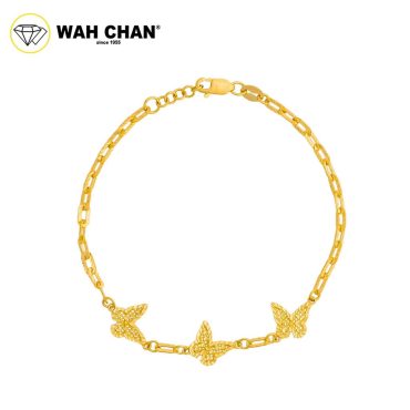 WAH CHAN 916 Gold Bracelet - Glittering Butterfly OSB1237