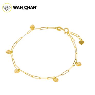 WAH CHAN 916 Gold Bracelet - Heart on Paperclip OSB1226