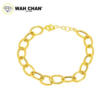 WAH CHAN 916 Gold Bracelet - Oval Ring OSB1208