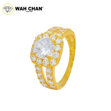 WAH CHAN 916 Gold Ring Zirconia Nikah ZRR1008