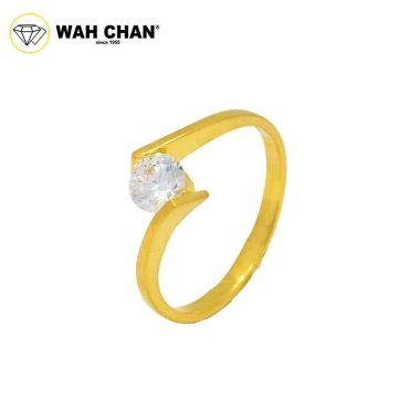 WAH CHAN 916 Gold Ring Zirconia Nikah ZRR1009