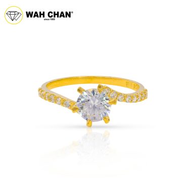 WAH CHAN 916 Gold Ring Zirconia Nikah ZRR1012