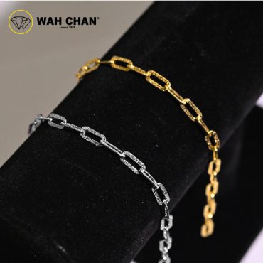 WAH CHAN S925 ITALIAN Silver Bracelet - Paper Clip Stardust N2B00006