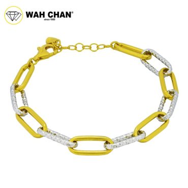 WAH CHAN S925 ITALIAN Silver Bracelet - Hollow Rolo BR N2B00022-9980