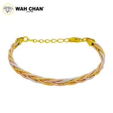 WAH CHAN S925 ITALIAN Silver Bracelet - Triple Twisting Rope NSBCM001