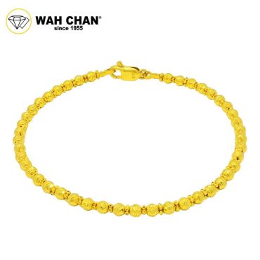 WAH CHAN 916 Gold Bangle - Glitter Ball OSG1011